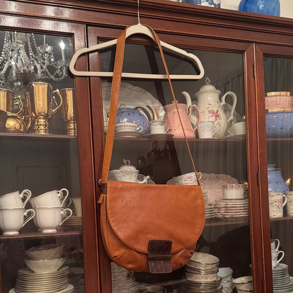 Vintage Neiman Marcus Brown Leather Crossbody Bag
